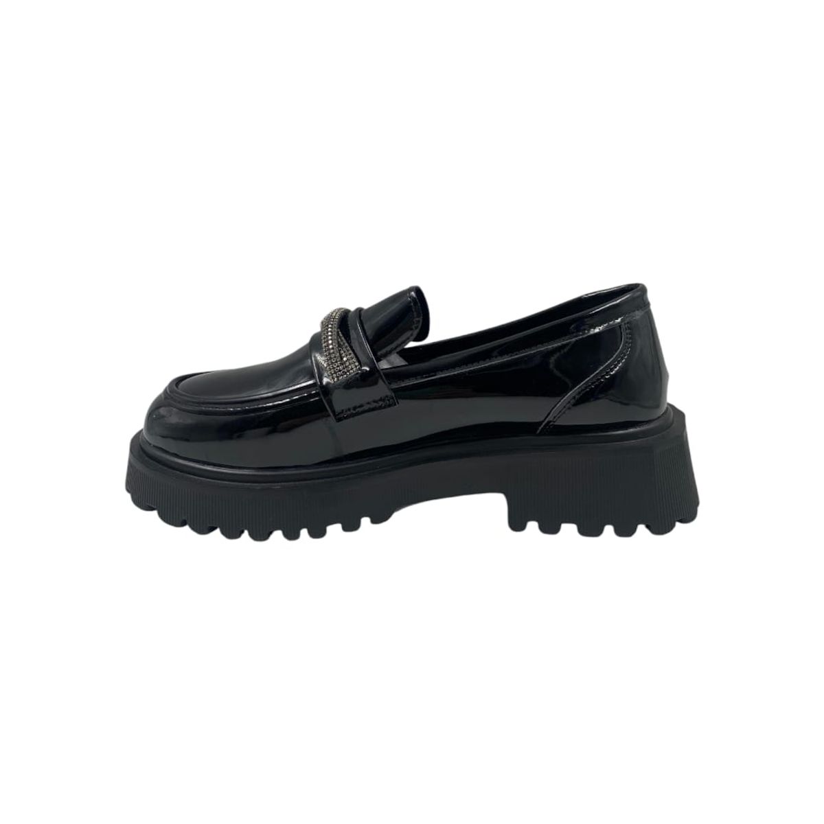 HERIEL - Mocasín Negro Plataforma Charol