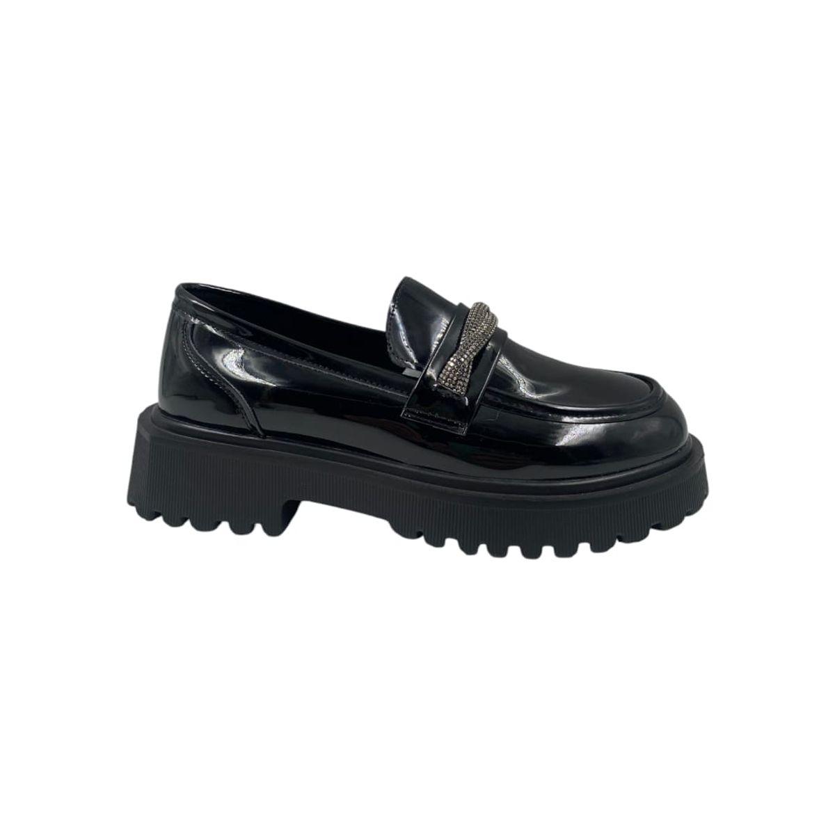 HERIEL - Mocasín Negro Plataforma Charol