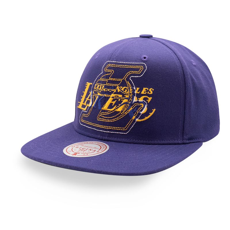 MITCHELL & NESS - Gorra Mitchell & Ness NBA Double Up Snapback Lakers HS9643 Púrpura