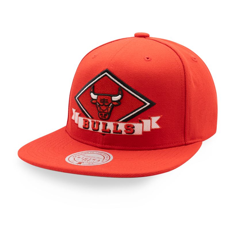 MITCHELL & NESS - Gorra Mitchell & Ness NBA Diamonds Up Snapback Bulls HS9657 Rojo