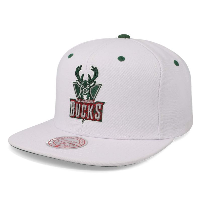 MITCHELL & NESS - Gorra Mitchell & Ness NBA Bucks Milwaukee Blanco Unitalla