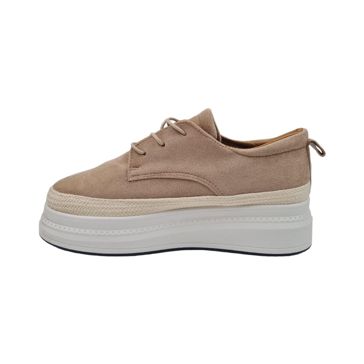 HERIEL - Zapatilla Beige Gamuza Plataforma