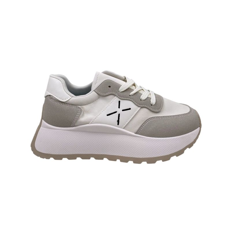 HERIEL - Zapatilla Gris Plataforma Mujer.