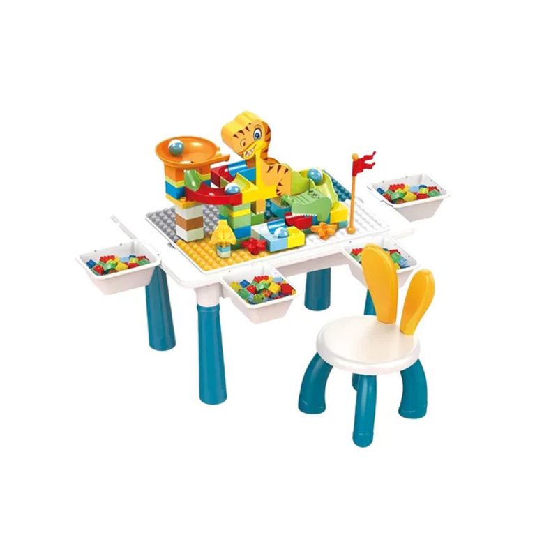 GENERICO - Mesa Didactica De Bloques Construcción 104 Pcs Y 1 Silla