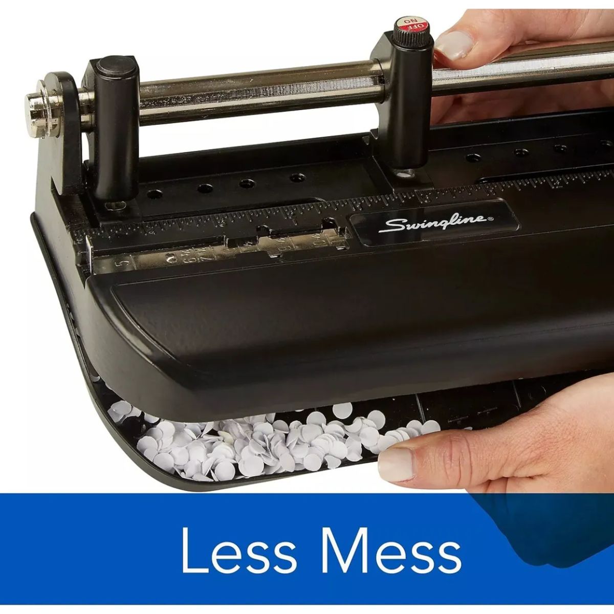 SWINGLINE - Perforadora 350 Regleta Ajustable Perfora 32 Hojas Negro