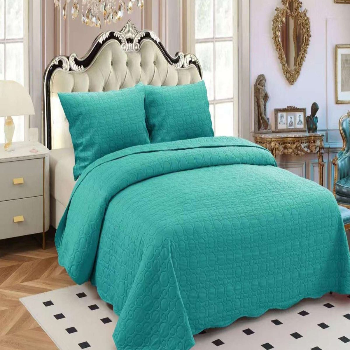 GENERICO - CUBRECAMA QUILT DE VERANO PLAZA Y MEDIA UNICOLOR