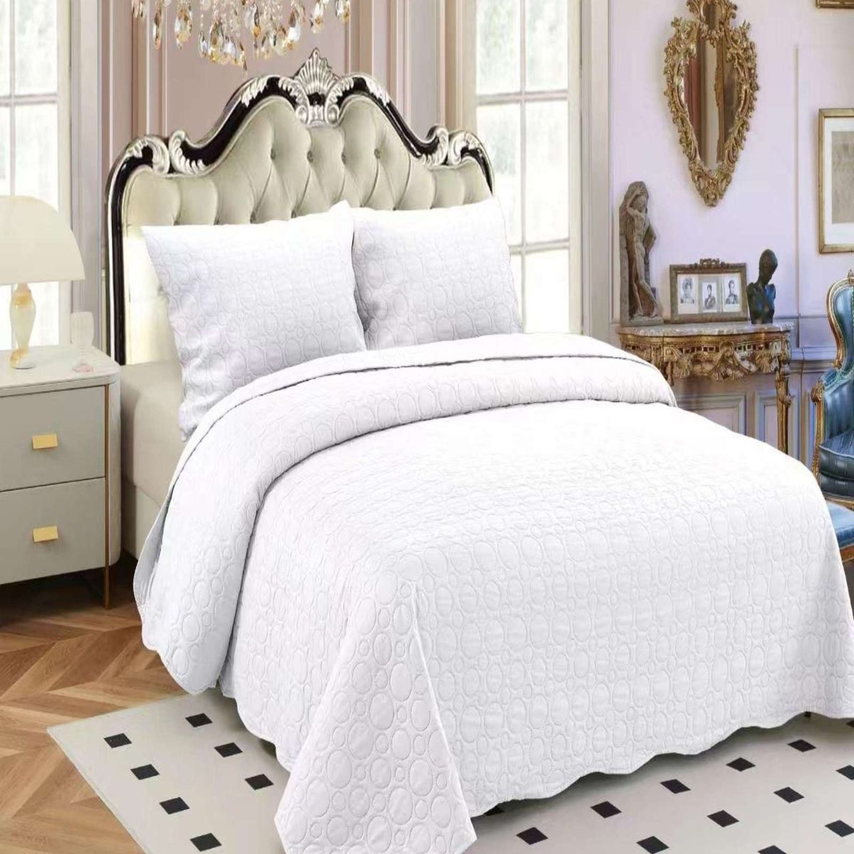 GENERICO - CUBRECAMA QUILT VERANO 2 PLAZAS UNICOLOR