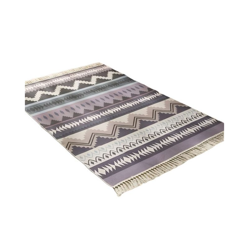 GENERICO - ALFOMBRA ELEGANTE DE LINO 160 X 200 CON FLECOS