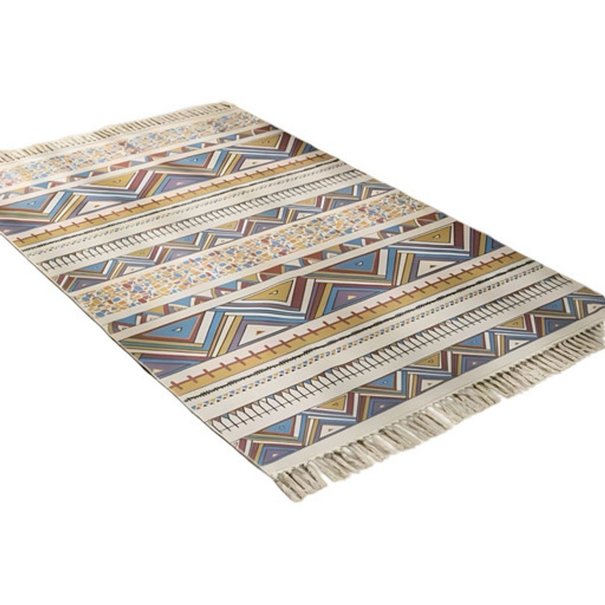 GENERICO - ALFOMBRA ELEGANTE DE LINO 160 X 200 CON FLECOS