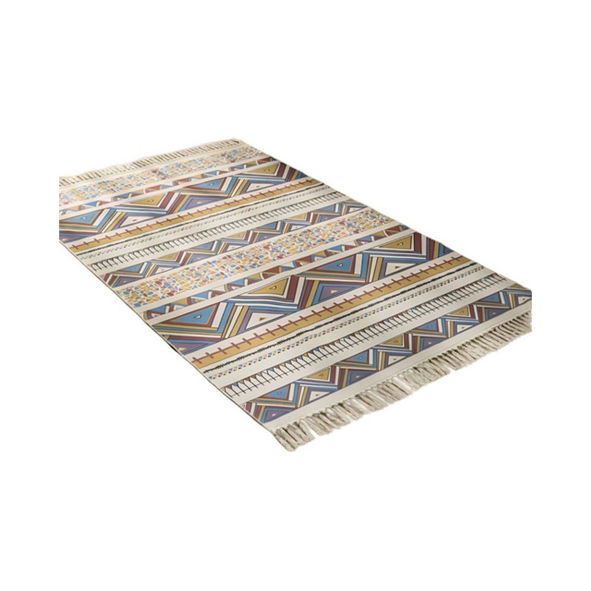 GENERICO - ALFOMBRA ELEGANTE DE LINO 160 X 200 CON FLECOS