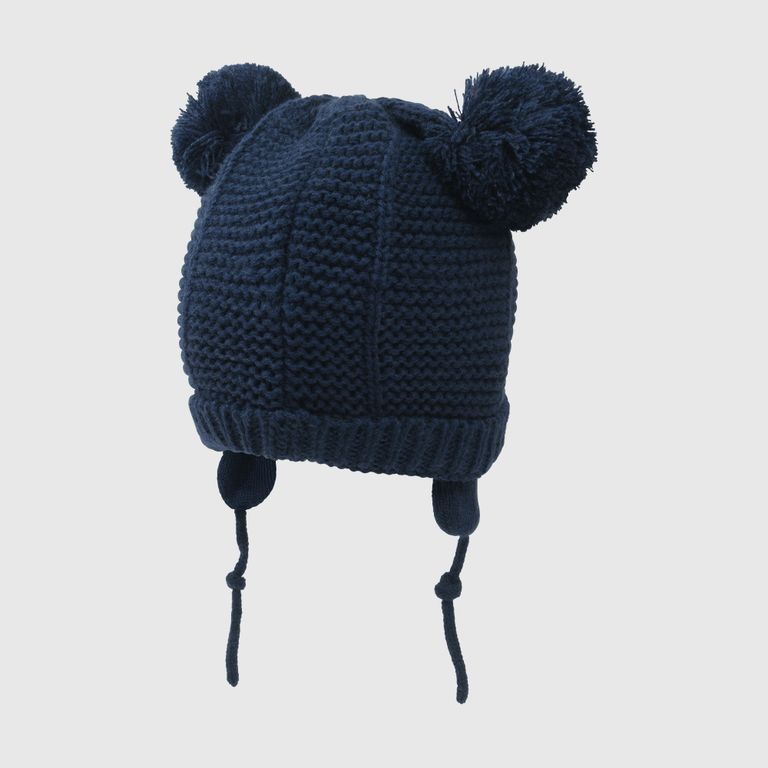 Gorro con Forro Jersey Azul y Orejas Nino de 3 a 24 meses Azul L