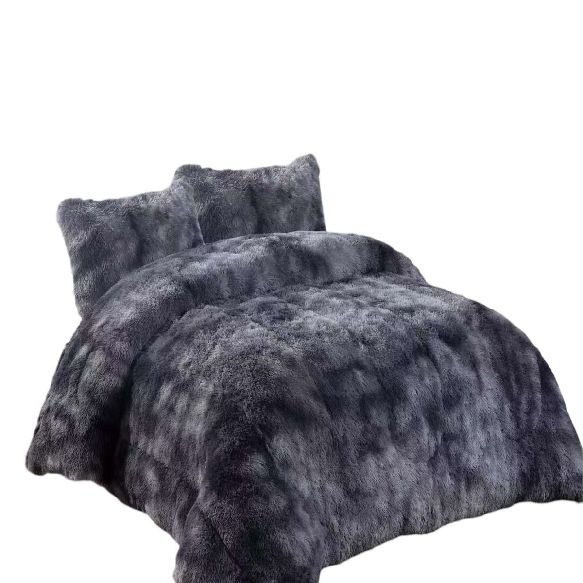 GENERICO - PLUMON CHIPORRO PELUDO 2 PLAZAS GRIS JASPEADO