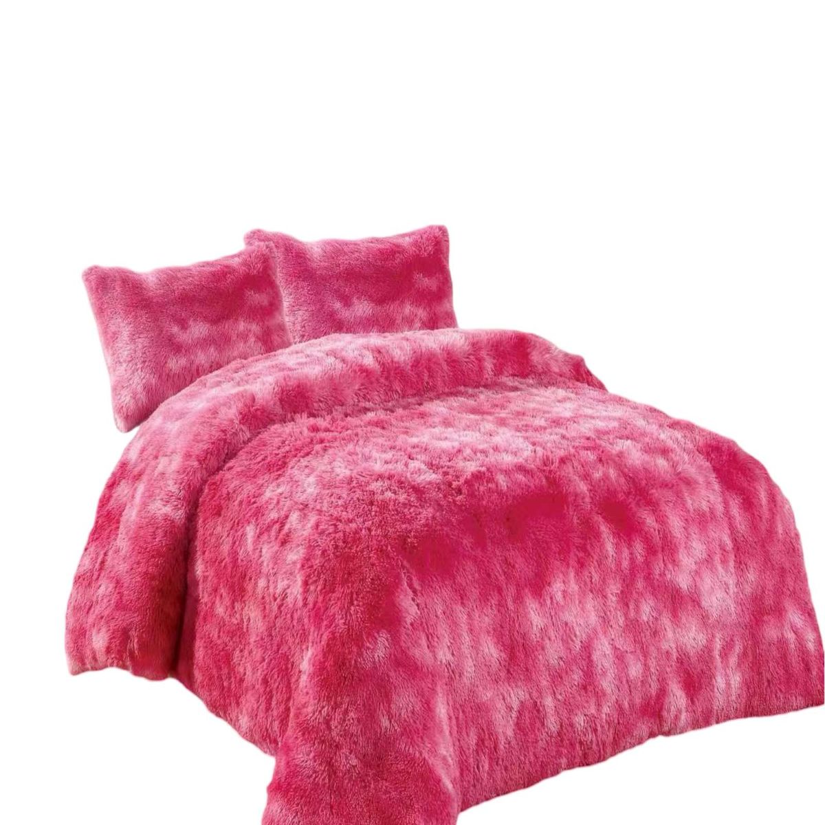 GENERICO - PLUMON CHIPORRO PELUDO 2 PLAZAS ROSADO JASPEADO