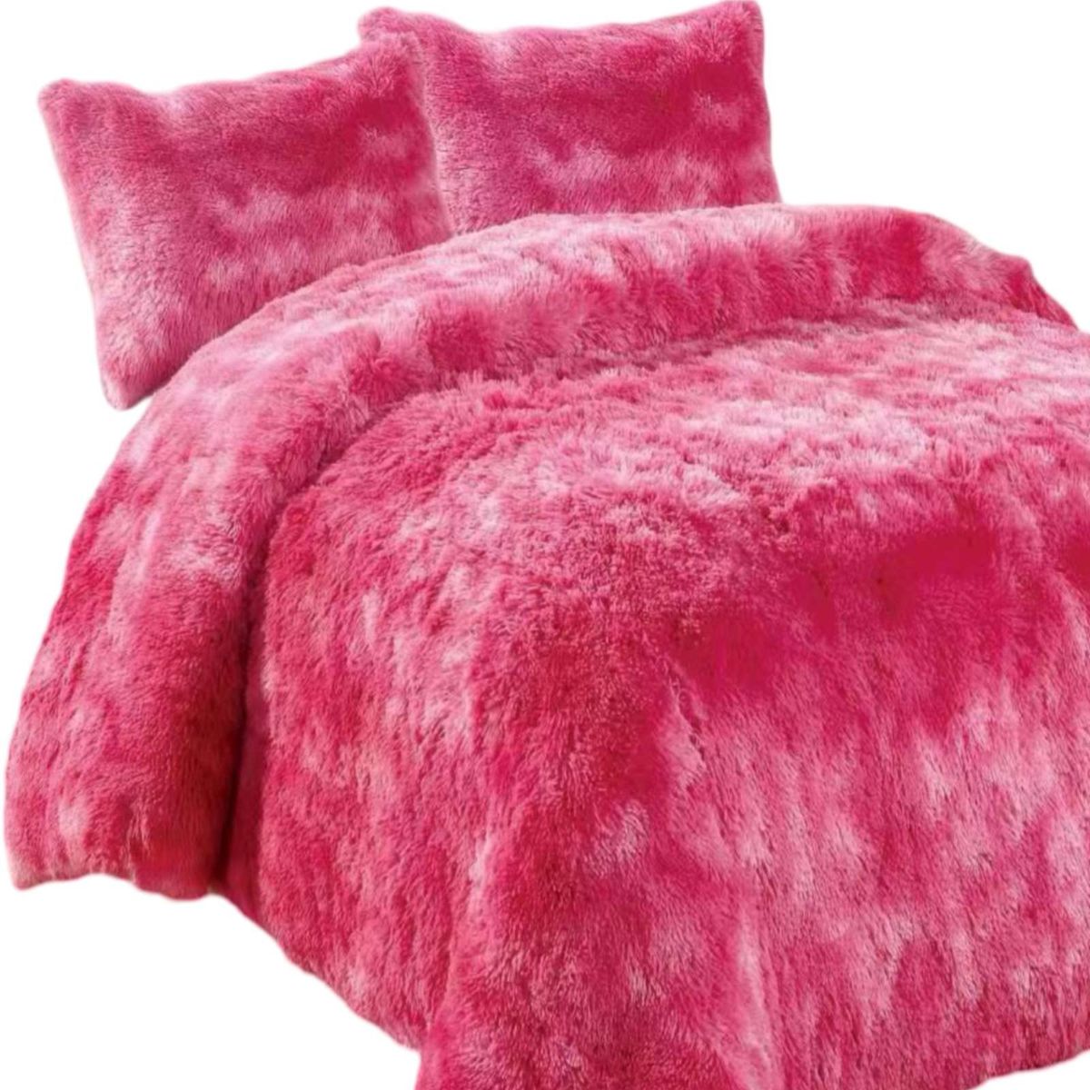 GENERICO - PLUMON CHIPORRO PELUDO 2 PLAZAS ROSADO JASPEADO