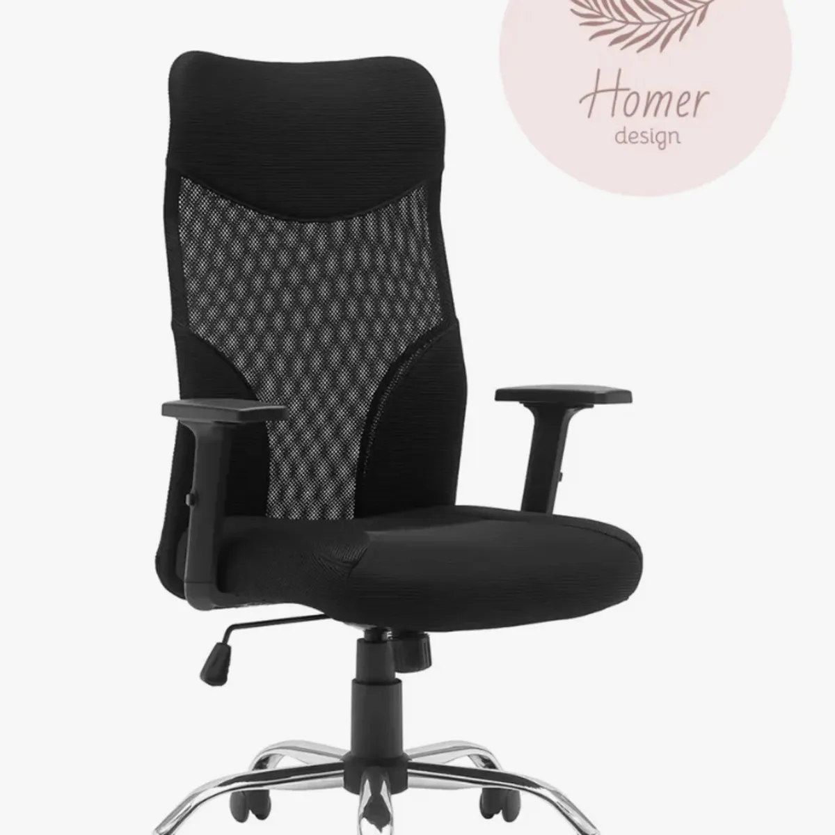 HOMER DESIGN - Silla Oficina Con Apoyabrazo Configurable 3D Pata Acero
