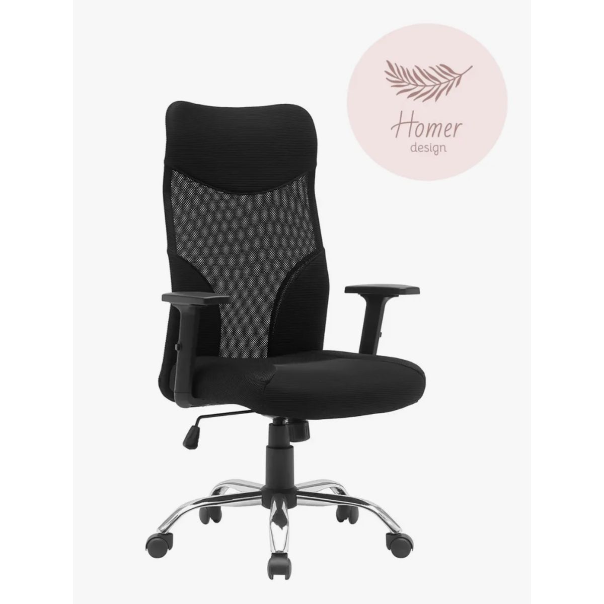 HOMER DESIGN - Silla Oficina Con Apoyabrazo Configurable 3D Pata Acero