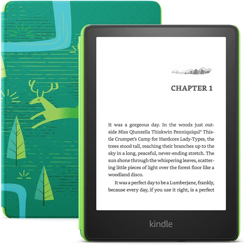 AMAZON - Amazon Kindle Paperwhite Kids 11th Generation With Cover 8GB - Emerald Forest-