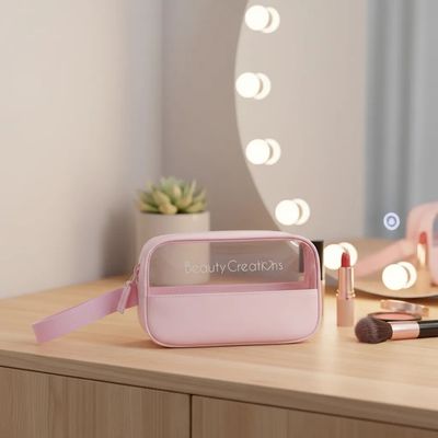 Imagen 2 del producto Cosmetiquero Pink Clear Pequeño Beauty Creations.-