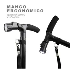 MOVI - Bastón Ortopédico Plegable De Aluminio Con Lámpara Ajustable