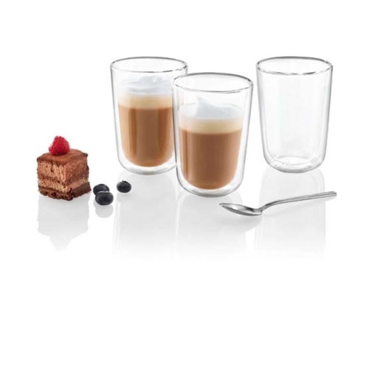 GENERICO - SET de 3 tazones doble vidrio ideal capuchino