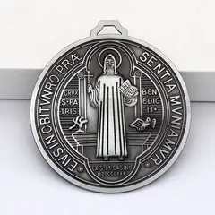 GENERICO - Medalla de san benito 12.7 cm amuleto metalico