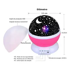 MOVI - Lampara Rotatoria Proyector Cielo Estrellas Noche Dormir Luz
