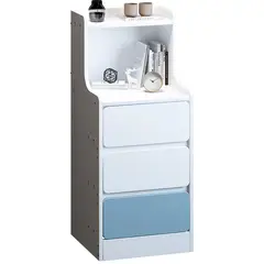 COZYNOOK - Mesita de Noche Alta con 3 Cajones y Estantes de Almacenamiento