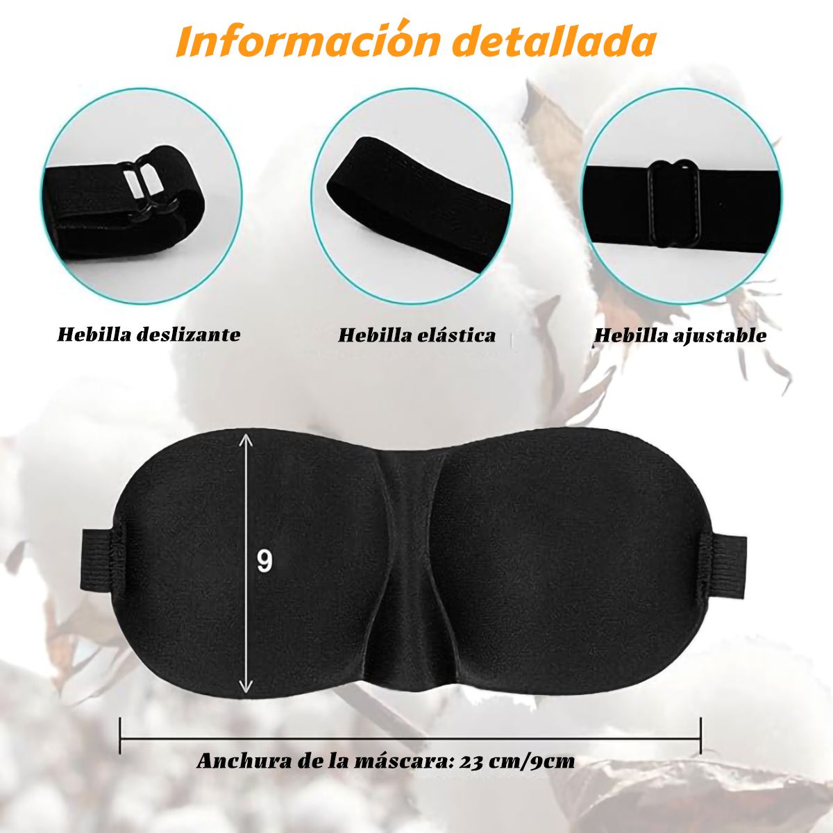 GENERICO - Máscara Para Dormir Con Correa Ajustable Para Viajes Oficina