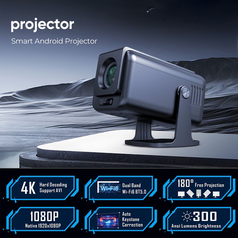 CASTLEN - Proyector V1 300 ANSI 1080P USB HDMI WIFI