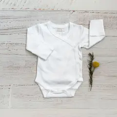 WAWABABY - Body Basico Picot Wawa Blanco Algodón Pima