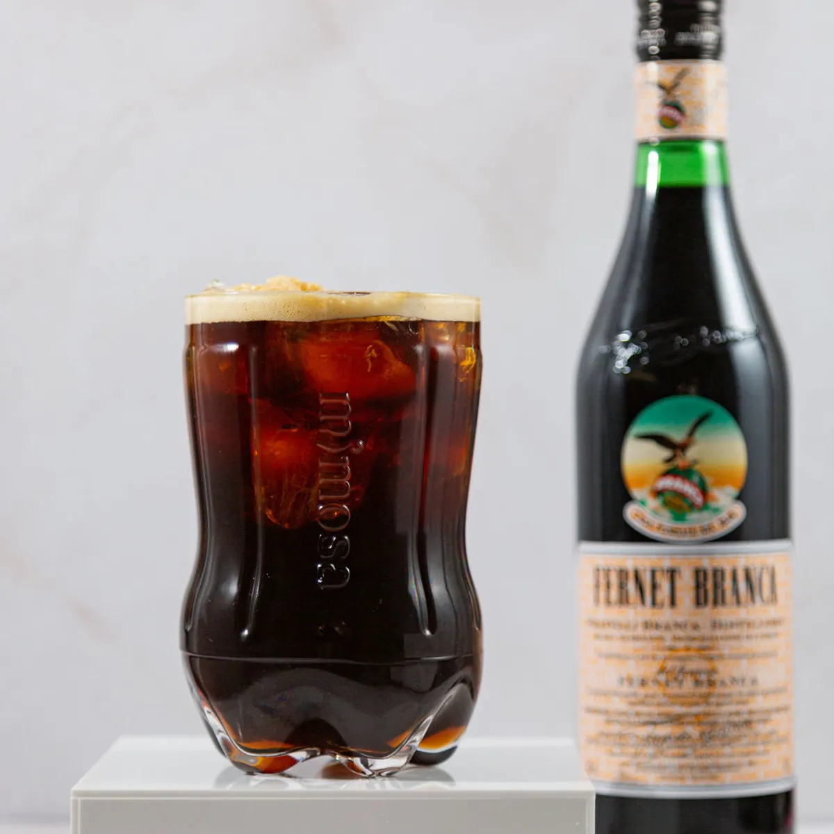 GENERICO - Vaso Fernet Botella Cortada - 800mL - Pack 2 unidades - Modelo Copetón - Mimosa