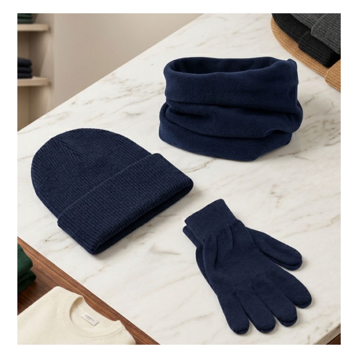 EKOL TACTICA MILITAR - Set Invierno Térmico 3 En 1: Gorro Polar + Cuello + Guantes Lana