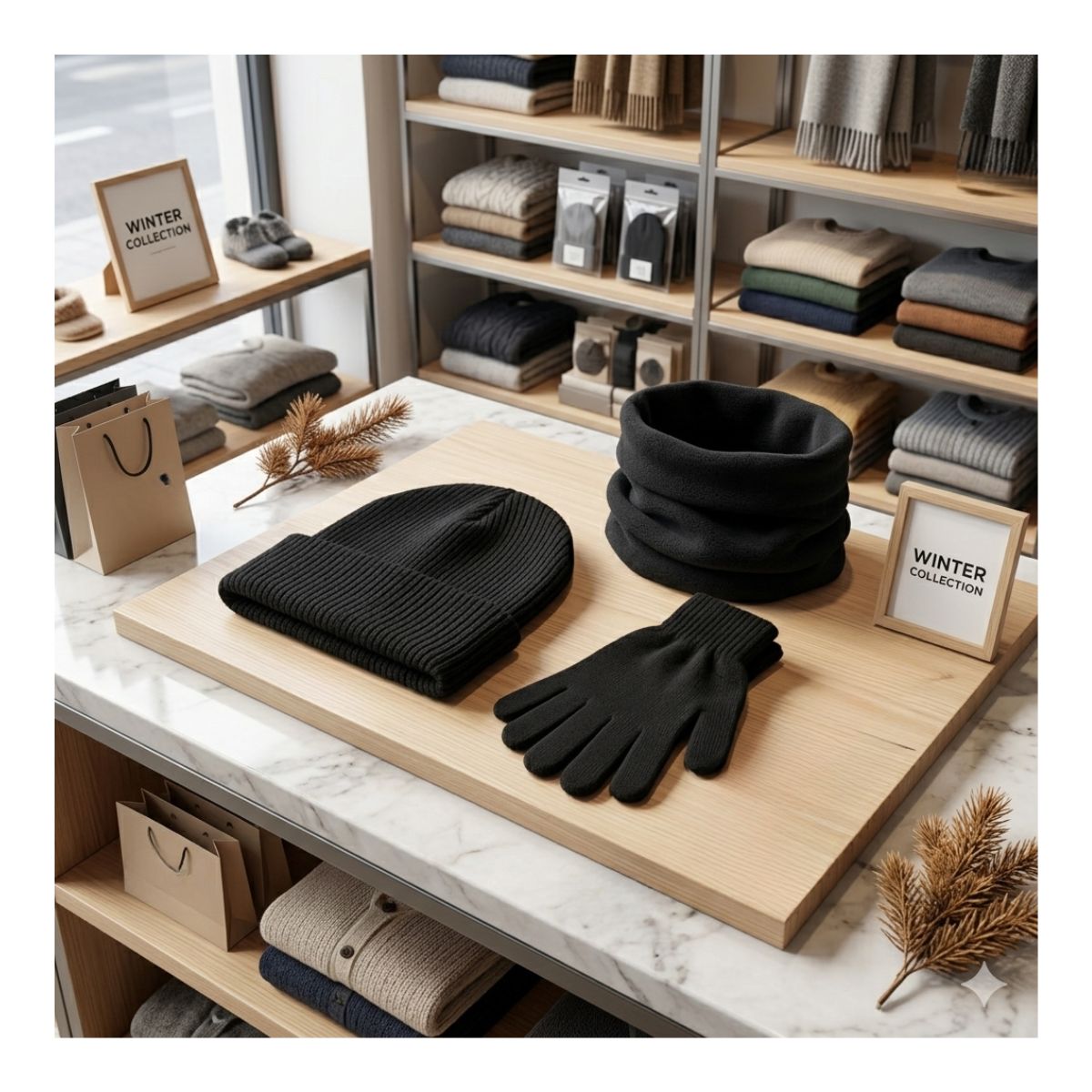 EKOL TACTICA MILITAR - Set Invierno Térmico 3 En 1: Gorro Polar + Cuello + Guantes Lana