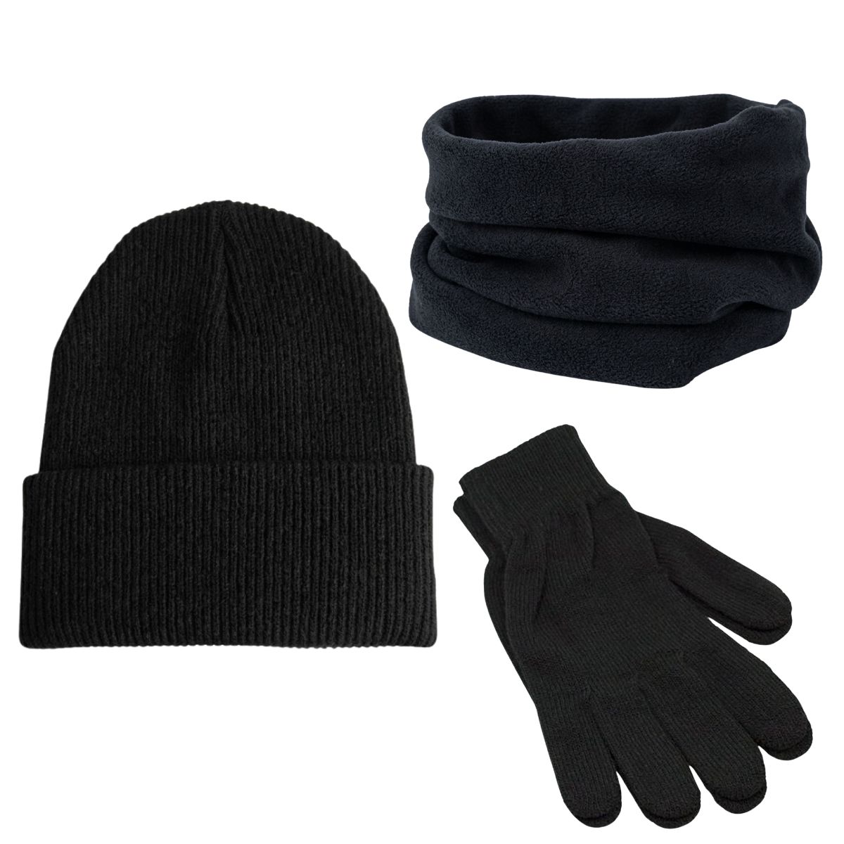 EKOL TACTICA MILITAR - Set Invierno Térmico 3 En 1: Gorro Polar + Cuello + Guantes Lana