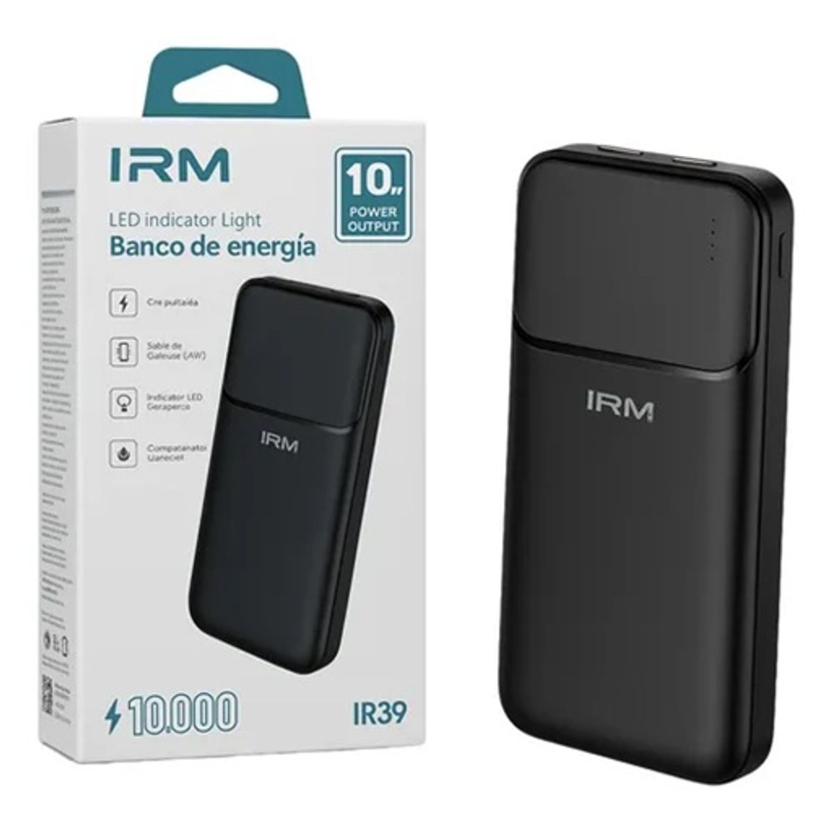 IRM - POWER BANK Banco de Energia 10000mAh irm