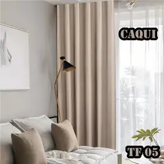 GENERICO - CORTINAS BLACKOUT COLOR CAQUI ENGOMADA 2 LIENZO 140X230 C/U TF.