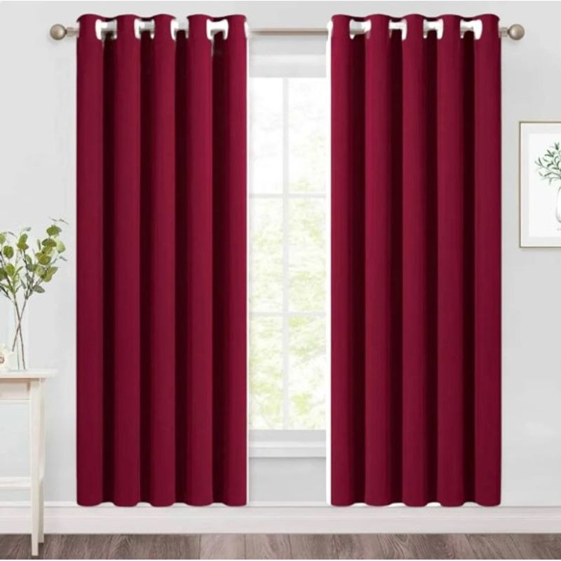 GENERICO - CORTINAS BLACKOUT COLOR BURDEO ENGOMADA 2 LIENZO 140X230 CU TF