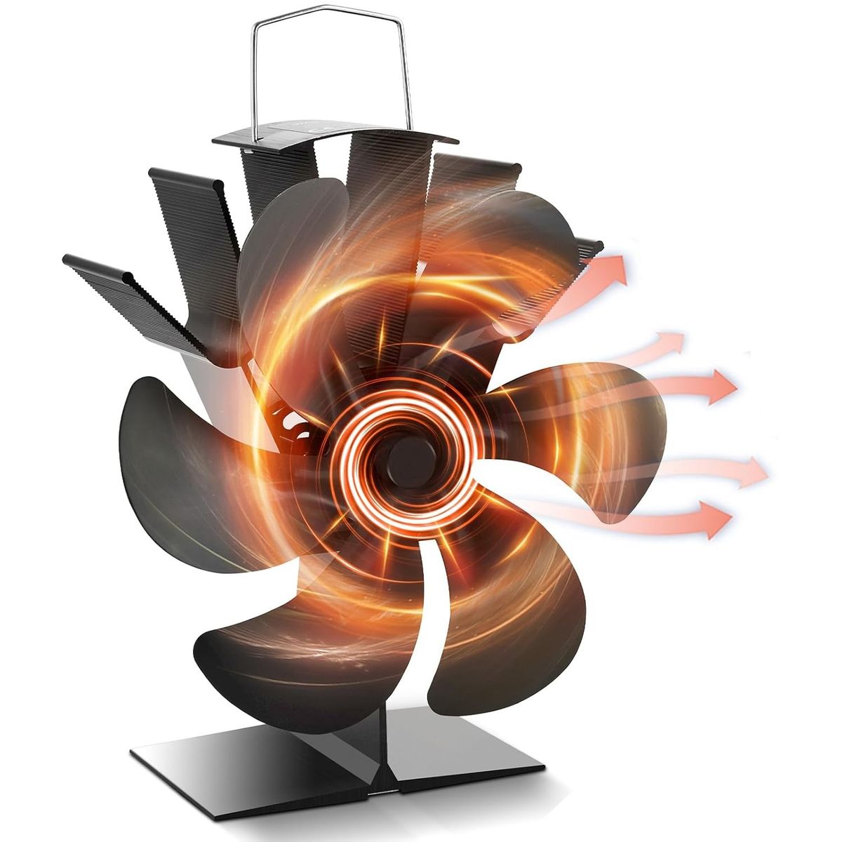 GENERICO - Ventilador Estufa A Leña 6 Aspas Chimenea Sin Electricidad