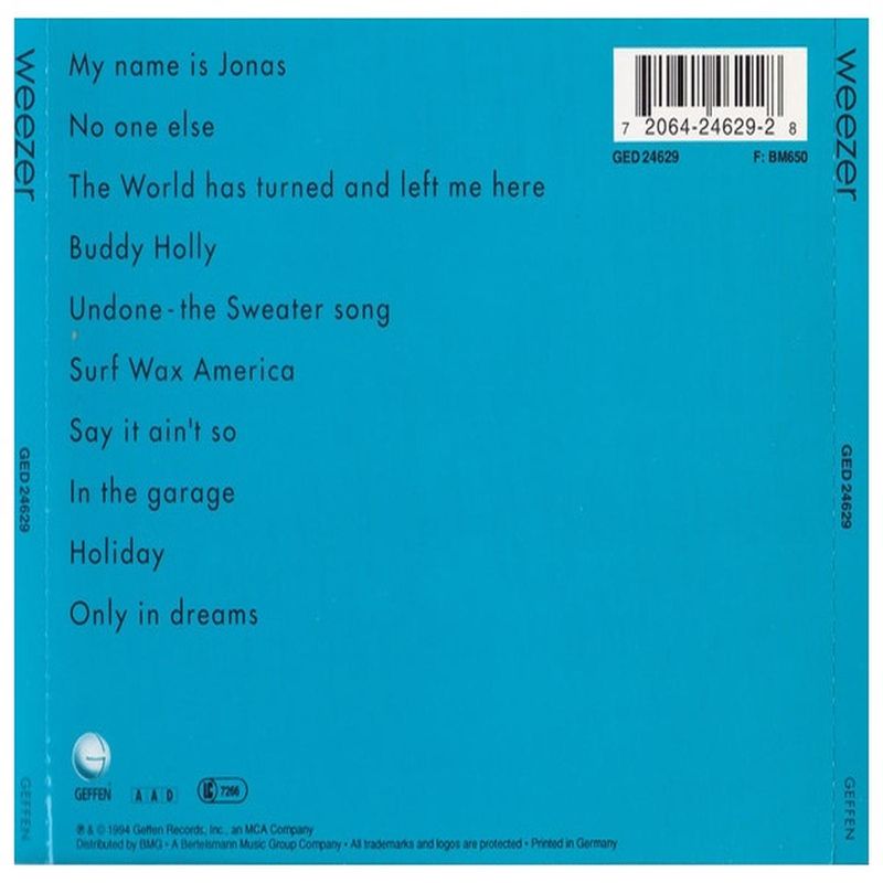 HITWAY MUSIC - WEEZER - WEEZER BLUE - CD.
