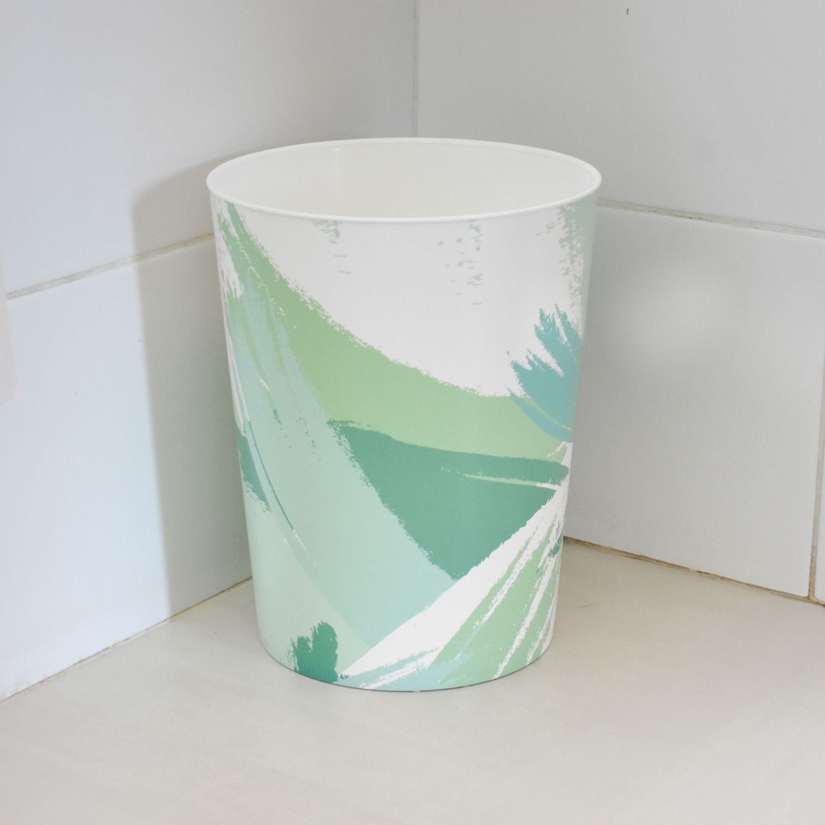 DECO EXPRESS - Papelero Sun Blanco verde 6LT