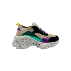 HERIEL - Zapatilla Beige Plataforma Mujer.