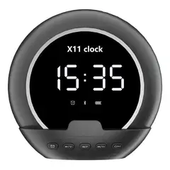 CASTLEN - Parlante Bluetooth Portátil Despertador Digital Con Pantalla Blanco