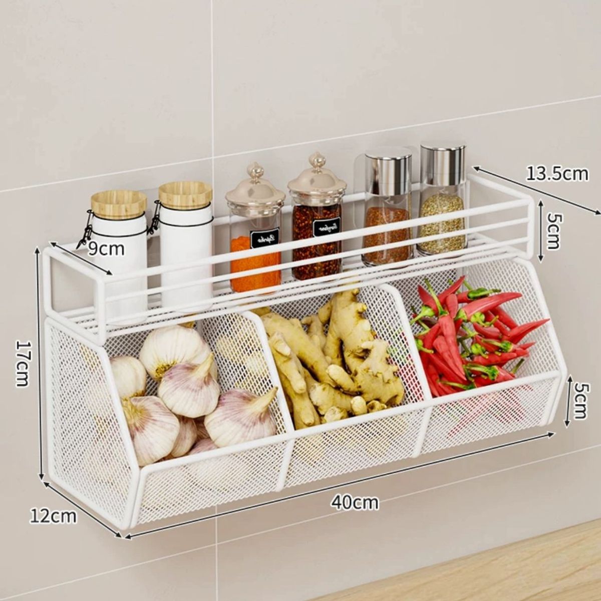 GENERICO - ORGANIZADOR PARA COCINA TRIPLE METAL COLOR BLANCO WYM