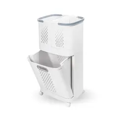SANTU HOME & DECO - Canasto para Ropa con Ruedas y Cestas Desmontables