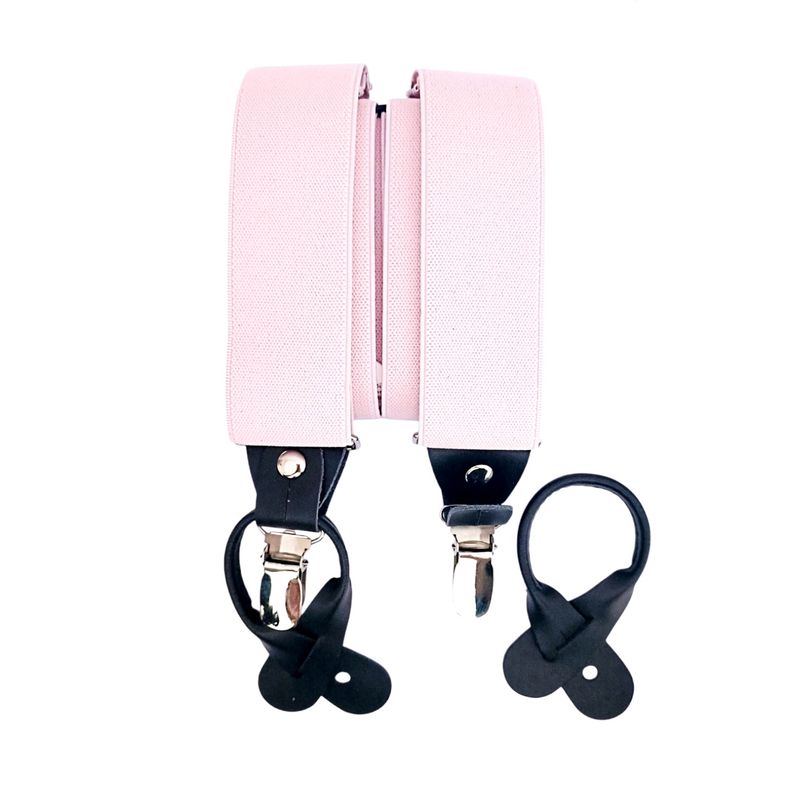 LUCIA CORBATAS - Suspensor hombre elastico rosado con negro doble broche Luciacorbatas