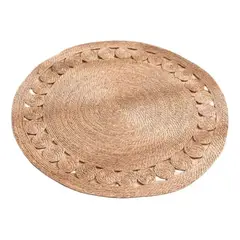 MUNDO MAGIA - Alfombra Yute Fibra Natural Redonda 120 Cm Decoración