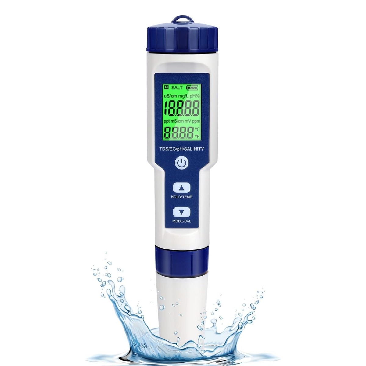GENERICO - Medidor Digital Agua 5 En 1 Ph /ec/tds/salinidad/temperatura