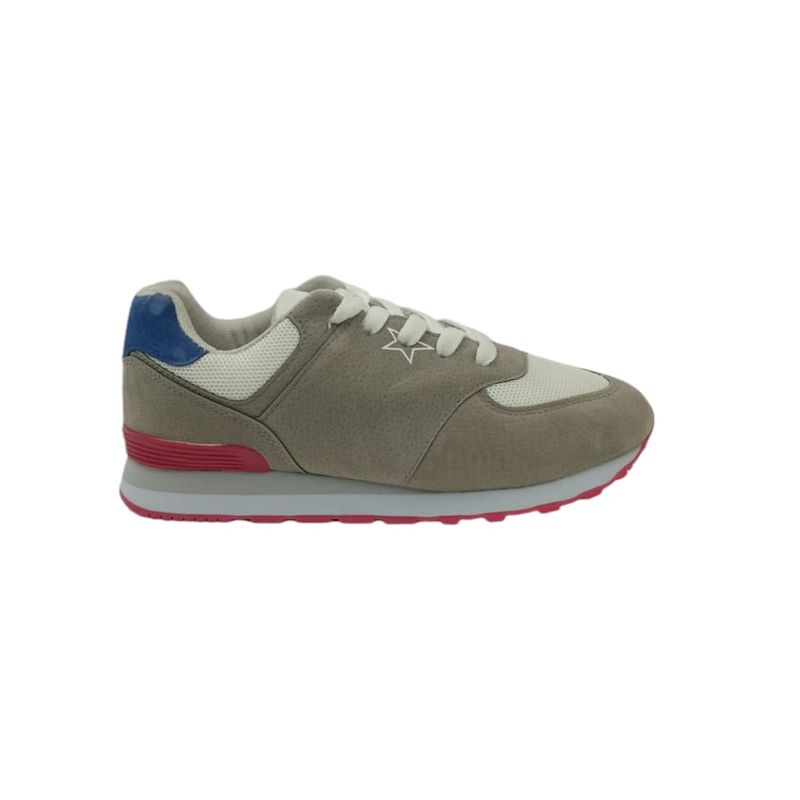 HERIEL - Zapatilla Gris Gamuza Mujer.