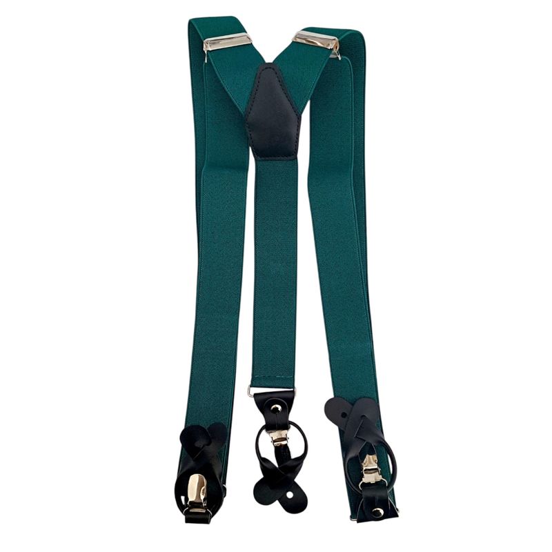 LUCIA CORBATAS - Suspensor verde oscuro doble broche Luciacorbatas