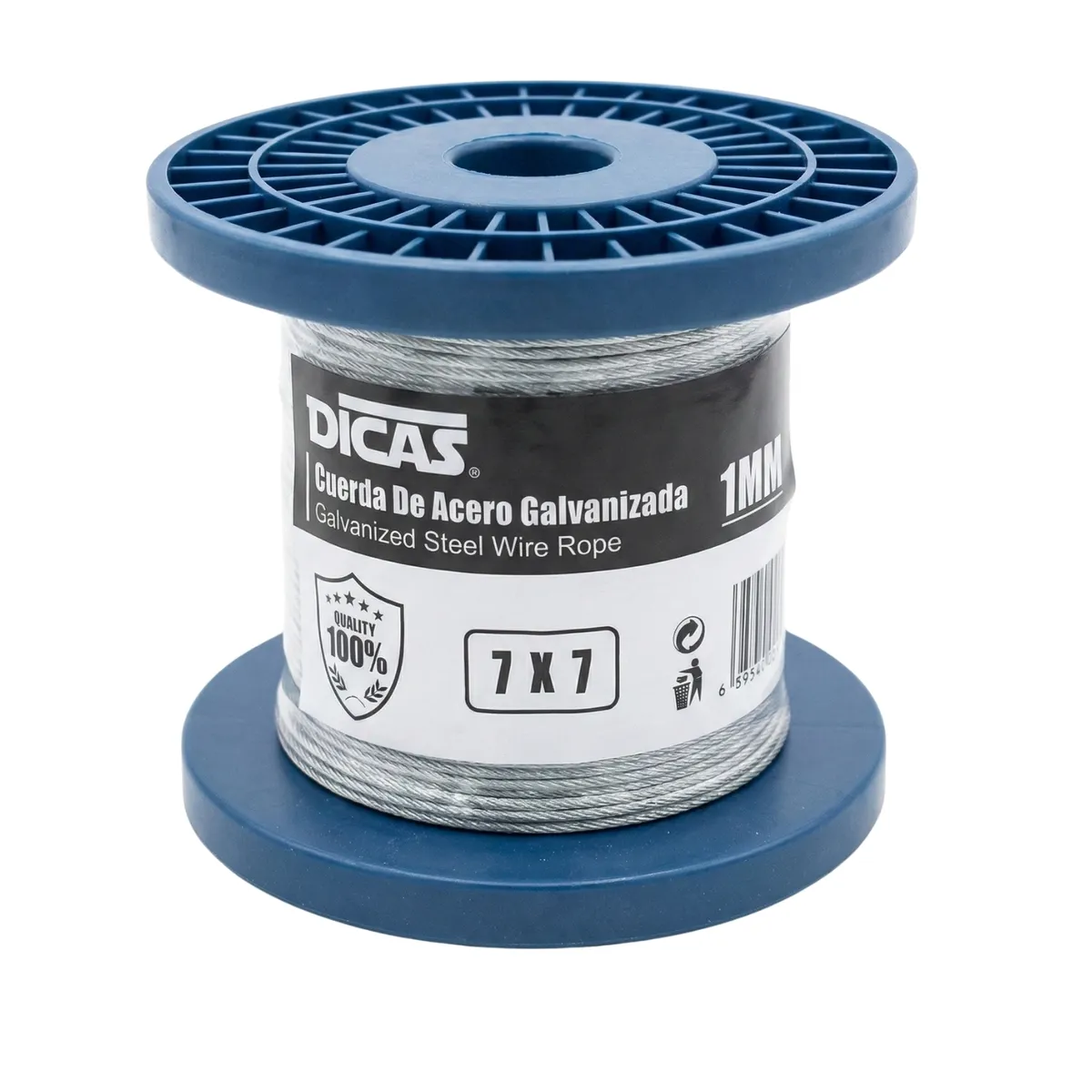 DICAS - Piola De Acero Galvanizado 1 Mm 100 Metros Dicas